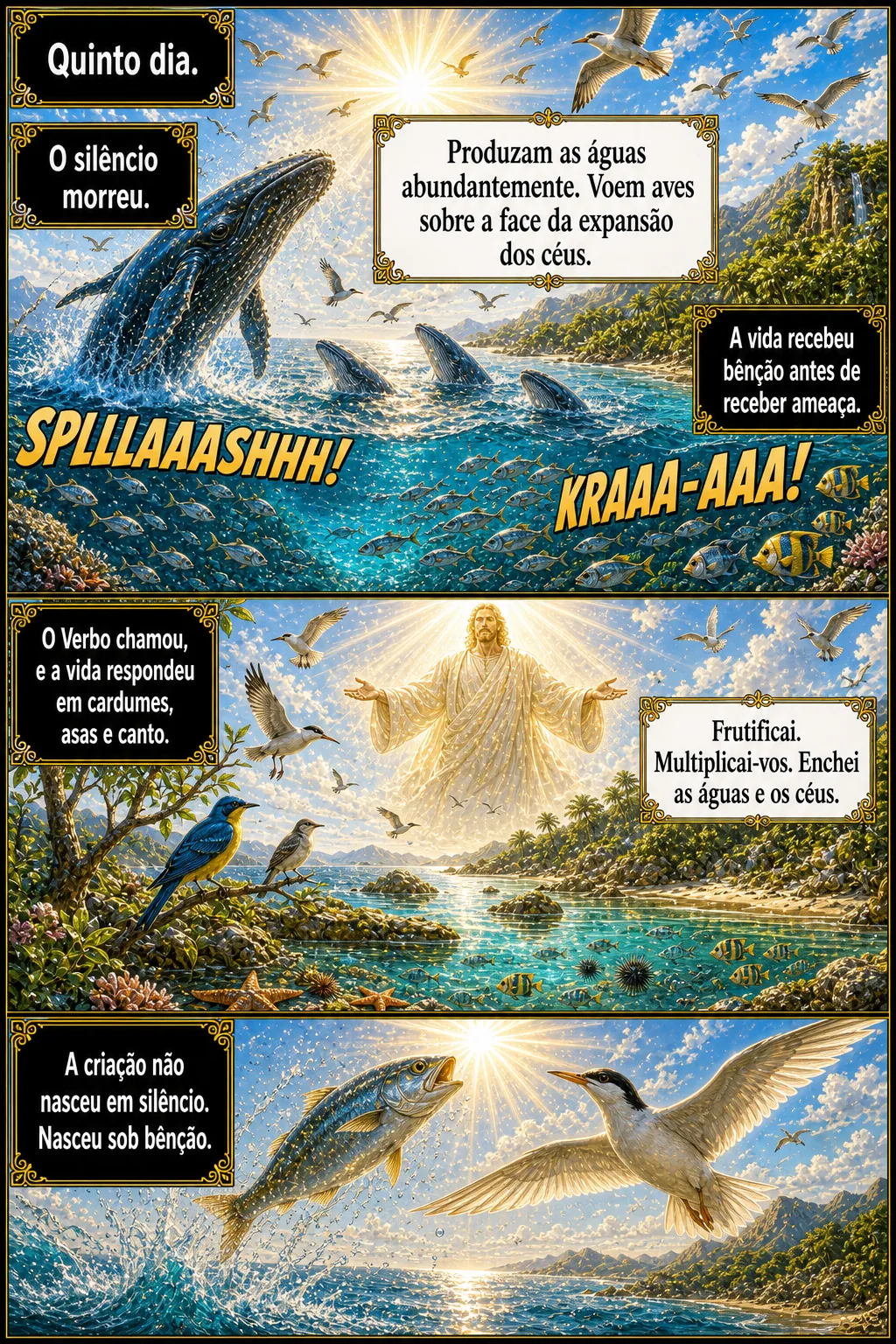 Page 10 — Creatures of sky and sea.